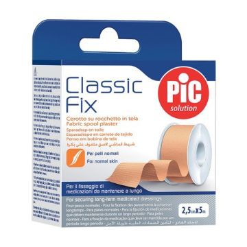 PiC Classic Fix, plaster płócienny na szpuli, 5 m x 2,5 cm, 1szt.