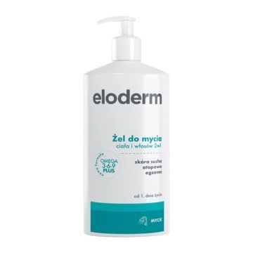 Eloderm, żel do mycia ciała i włosów 2 w 1, od 1 dnia życia, 400 ml