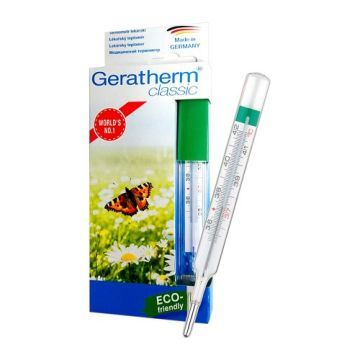 Szklany, bezrtęciowy termometr lekarski Geratherm Classic, 1 szt.