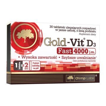 Olimp Gold-Vit D3 Fast, 4000 j.m, tabletki ulegające rozpadowi w jamie ustnej, 30 szt.