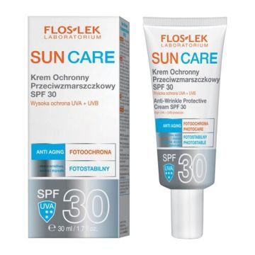 Flos-Lek Sun Care, krem ochronny przeciwzmarszczkowy SPF 30, 30 ml