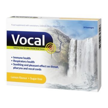 Vocal cytryna, pastylki do ssania, miękkie, 24 szt.