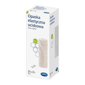 Opaska elastyczna uciskowa tkana z zapinką, 12 cm x 5 m, 1 szt.