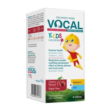 Vocal Kids, lizaki, smak wiśnia, 6 szt.