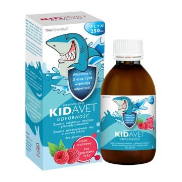 Kidavet Odporność, płyn, smak malinowy, 250 ml