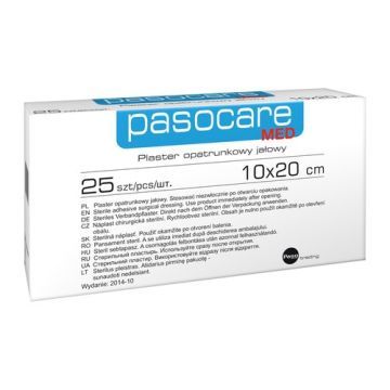 Pasocare Med, plaster opatrunkowy, jałowy, 10 cm x 20 cm, 25 szt.