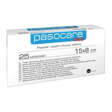 Pasocare Med, plaster opatrunkowy, jałowy,15 cm x 8 cm, 25 szt.