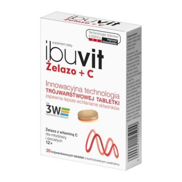 Ibuvit Żelazo + C, tabletki trójwarstwowe, 30 szt.