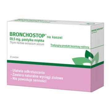 Bronchostop na kaszel, 59,5 mg, pastylki miękkie, 20 szt