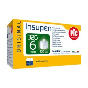PIC Insupen Original, igły do penów insulinowych 32Gx6mm, 100 szt.