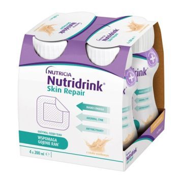 Nutridrink Skin Repair, smak waniliowy, płyn, 4 x 200 ml