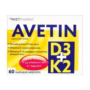 Avetin D3 + K2, kapsułki miękkie, 60 szt.