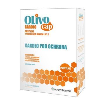 Olivocap Gardło, pastylki do ssania z propolisem, miodem i witaminą C, 16 szt.