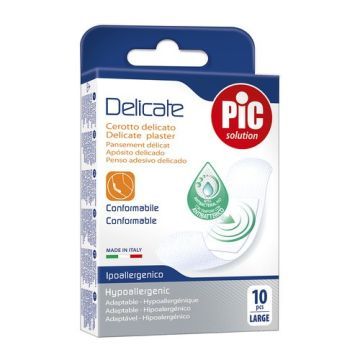 PiC Delicate, plastry antybakteryjne, 25 mm x 72 mm, duże, 10 szt.