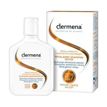 Dermena Detox, szampon micelarny do włosów osłabionych nadmiernie wypadających, 200 ml