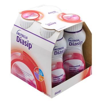Diasip, płyn, smak truskawkowy, 4 x 200 ml