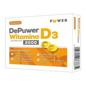 DePuwer Witamina D3 2000, kaps, 60 szt