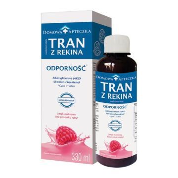 Domowa Apteczka Tran z rekina, emulsja, smak malinowy (nowa formuła), 330 ml