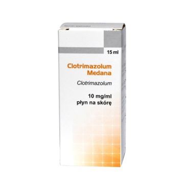 Clotrimazolum Medana, 10 mg/ml, płyn na skórę, 15 ml