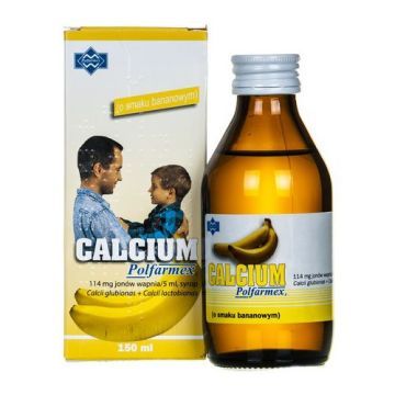 Calcium Polfarmex, syrop, o smaku bananowym, 150 ml