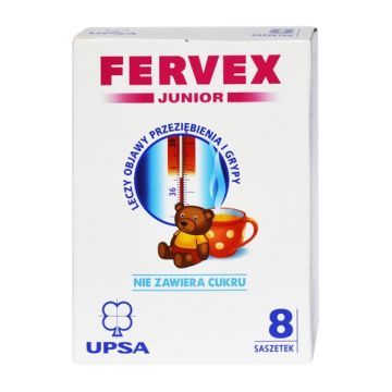 Fervex Junior, granulat bez cukru, 8 saszetek