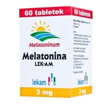 Melatonina, tabletki, 3 mg, (Lek-AM), 60 szt