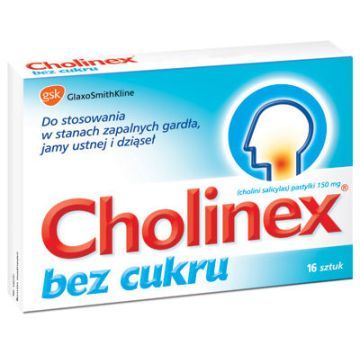 Cholinex, 150 mg, pastylki do ssania (bez cukru), 16 szt.