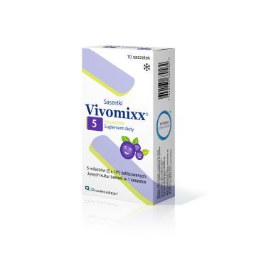 Vivomixx 5 mld, proszek do sporządzenia zawiesiny doustnej, saszetki, 10 szt. smak,borówka
