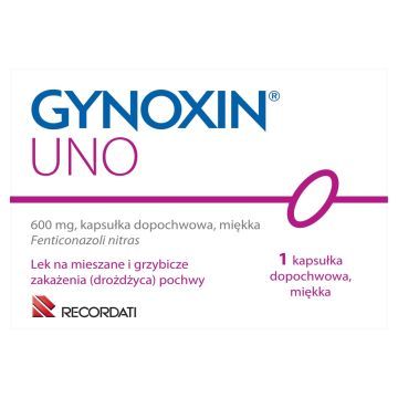 Gynoxin Uno, 600 mg, kapsułki dopochwowe, miękkie, 1 szt.