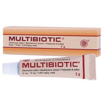 Multibiotic, (5 mg + 10 mg + 0,833 mg)/g, maść, 3 g