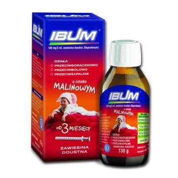 Ibum, 100 mg/5 ml, zawiesina doustna, smak malinowy, 130 g