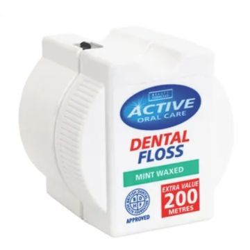 Active, nić dentystyczna, miętowa woskowana, 200 m