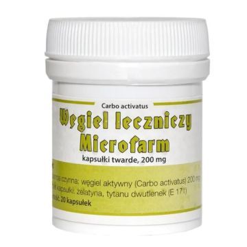 Węgiel leczniczy Microfarm, 200 mg, kapsułki, 20 szt.