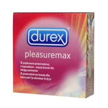 Durex Pleasuremax, prezerwatywy ze środkiem nawilżającym, 3 szt.