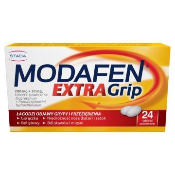Modafen Extra Grip, 200 mg + 30 mg, tabletki powlekane, 24 szt.