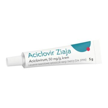 Aciclovir Ziaja, 50 mg/g, krem, 5 g