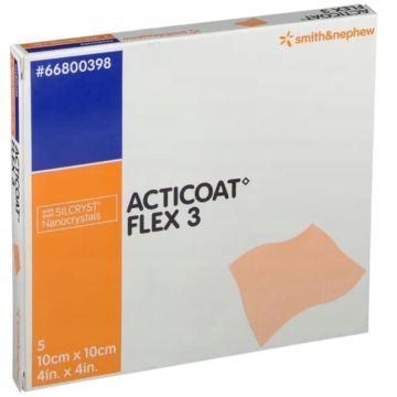 Acticoat Flex 3, opatrunek, 10 cm x 10 cm, 1 szt. (z opakowania 5 szt.)