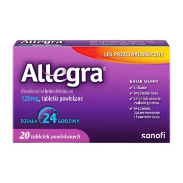 Allegra, 120 mg, tabl.powl., 20 szt