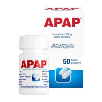 Apap, 500 mg, tabletki powlekane, 50 szt.