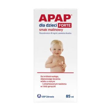 Apap dla dzieci forte smak malinowy,40mg/ml,zaw.doustna,85ml