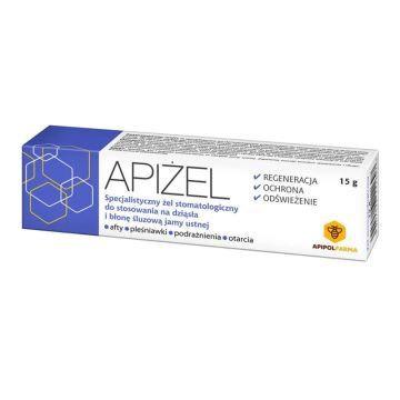 Apiżel, żel stomatologiczny na dziąsła i błonę śluzową jamy ustnej, 15 g