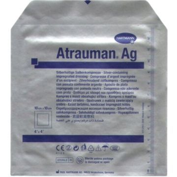 Atrauman Ag, opatrunek z maścią,10 cm x 10 cm, 1 szt.