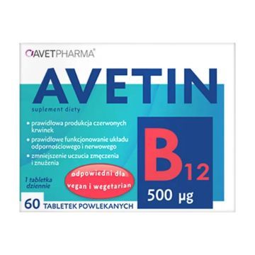 Avetin B12 500 mcg, tabl.powl., 60 szt