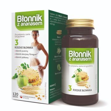 Błonnik z ananasem, tabletki do ssania, 120 szt. (Colfarm)