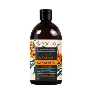 Barwa, Szampon Nawilżający Rokitnik + Żeń-szeń Receptury Natury, 380 ml