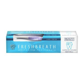 Beauty Formulas Fresh Breath, wybielająca pasta do zębów, 100 ml, 1 szt. + szczoteczka, 1 szt.