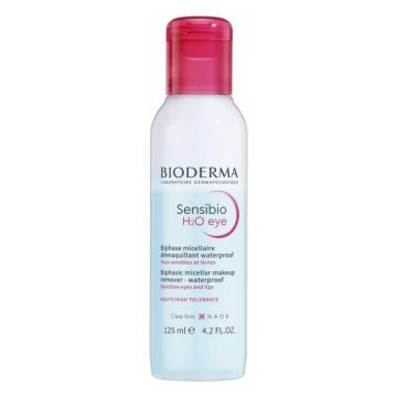 Bioderma Sensibio H2O Eye, woda micelarna do demakijażu oczu i ust, 125 ml