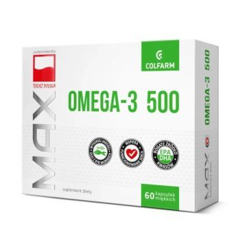 Max Omega-3  500 (Omega 3 Colfarm), kaps.miekkie, 60 szt