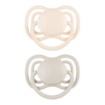 Canpol Babies Smoczek silikonowy 0-6m symetryczny DENTAL AIR 2 szt. kremowy