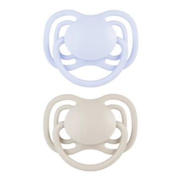 Canpol Babies Smoczek silikonowy 6-18m symetryczny DENTAL AIR 2 szt. niebieski